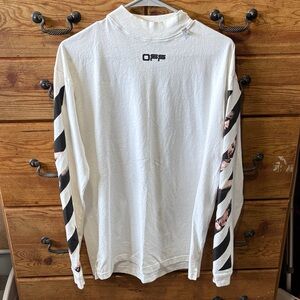 Off-White Graphic Long Sleeve Shirt - White and Black